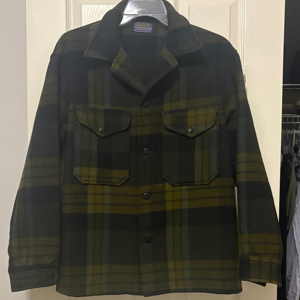 Pendleton Men's Plaid Shirt Jacket - Black and Olive